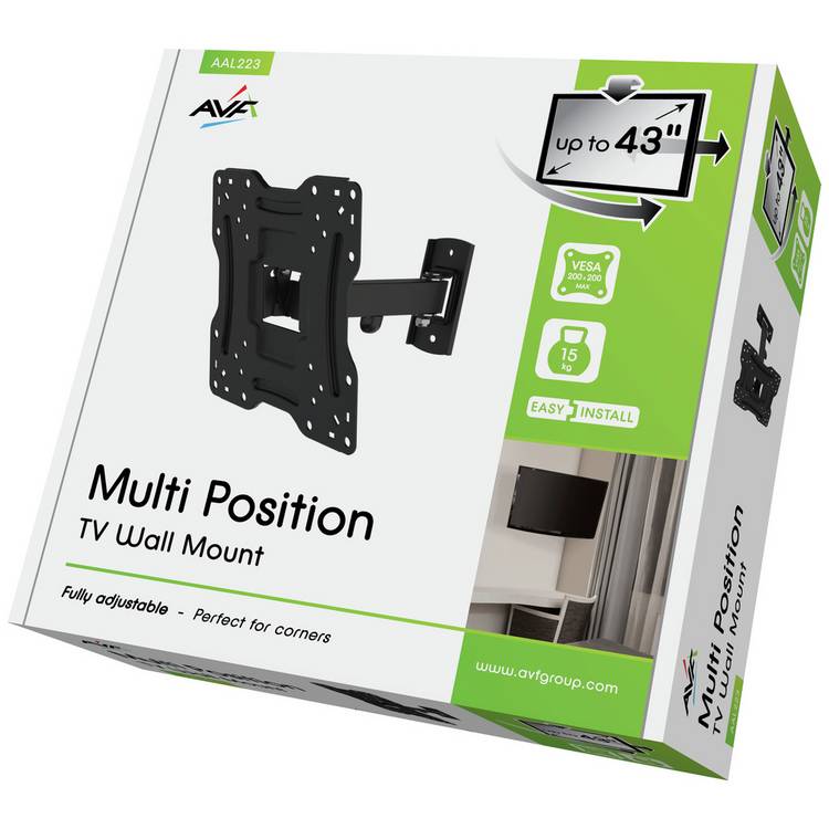 AVF multi-position TV wall bracket up to 43 inch, imported from the UK