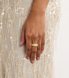 L'ATELIER NAWBAR Yellow Gold, Diamond and Emerald Bond Street Curve Ring