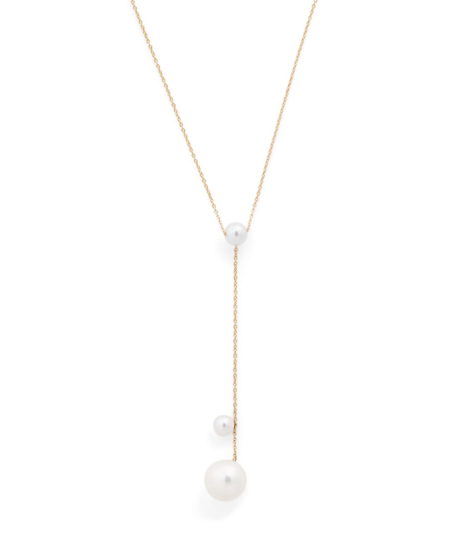 Sophie Bille Brahe yellow gold and pearl Trois Moon necklace, UK version