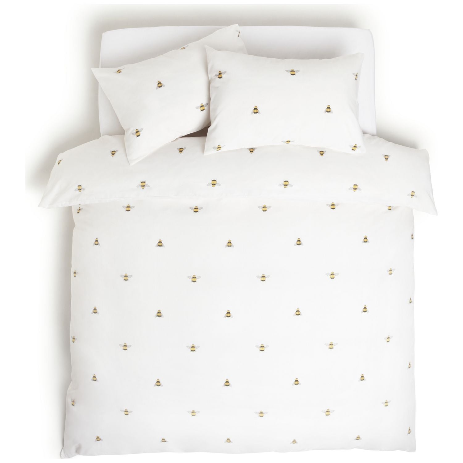 Argos Home Hideaway Bee Print White Bedding Set - Double