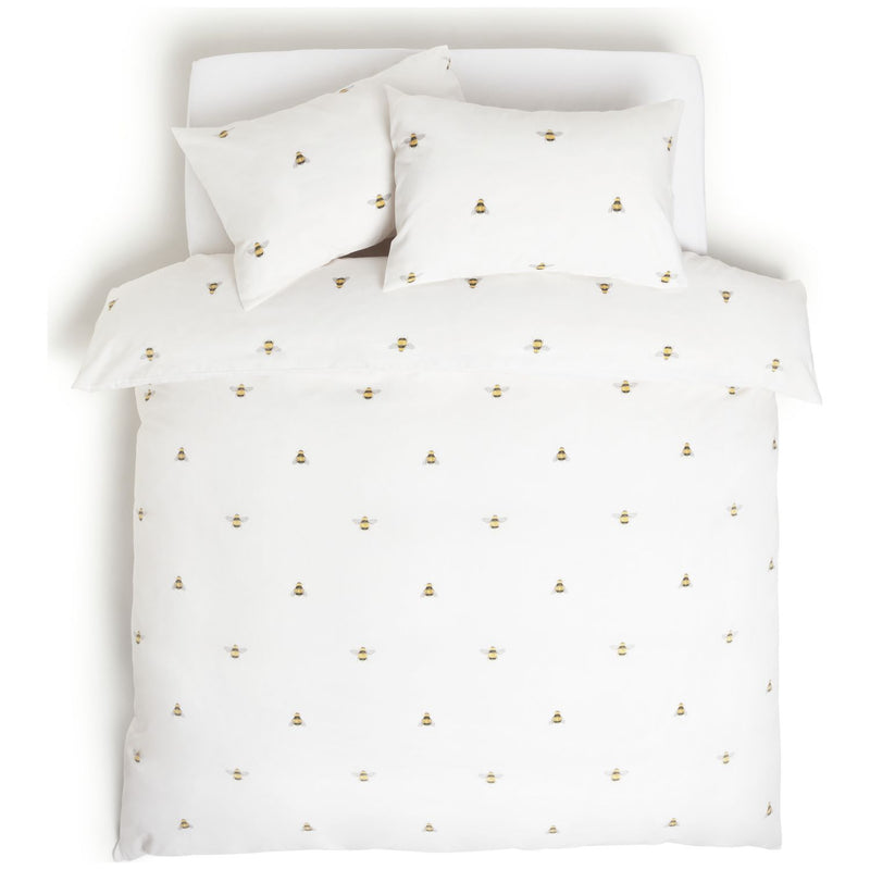 Argos Home Hideaway Bee Print White Bedding Set - Double
