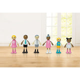 Wooden doll family set with 6 characters, UK version