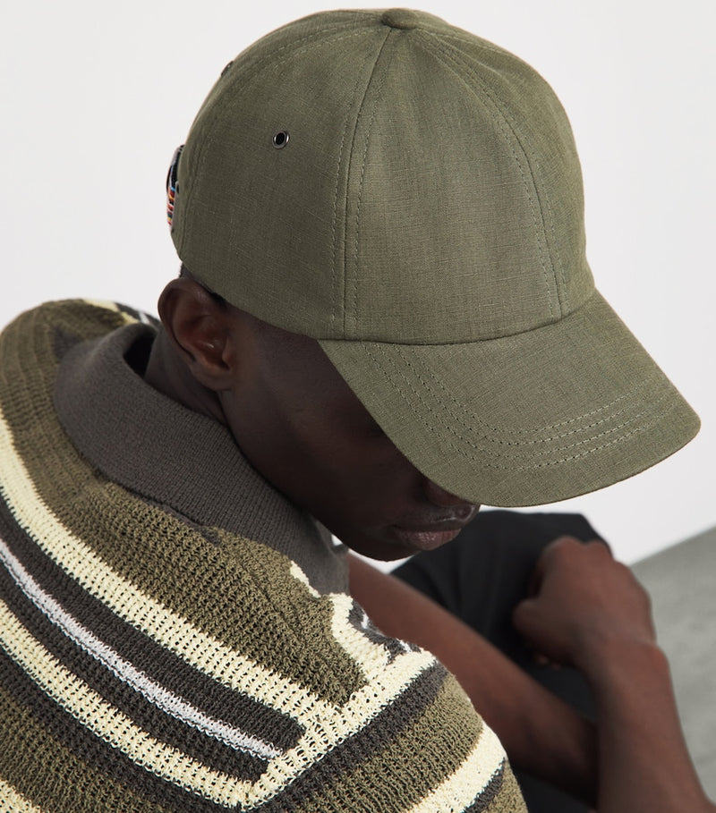 Paul Smith linen cap with Signature Stripe, imported from the UK
