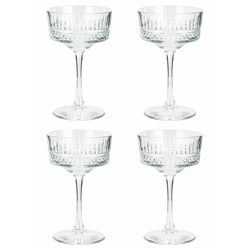 Argos Home pressed champagne coupe glasses set, imported from the UK
