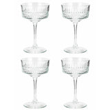 Argos Home pressed champagne coupe glasses set, imported from the UK