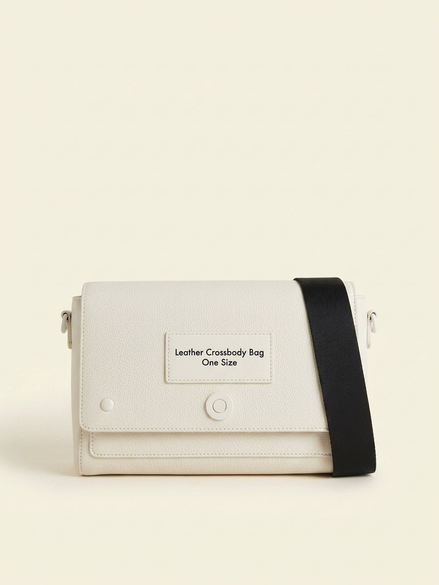 Burberry leather cross-body bag with check print, 17cm height - British brand