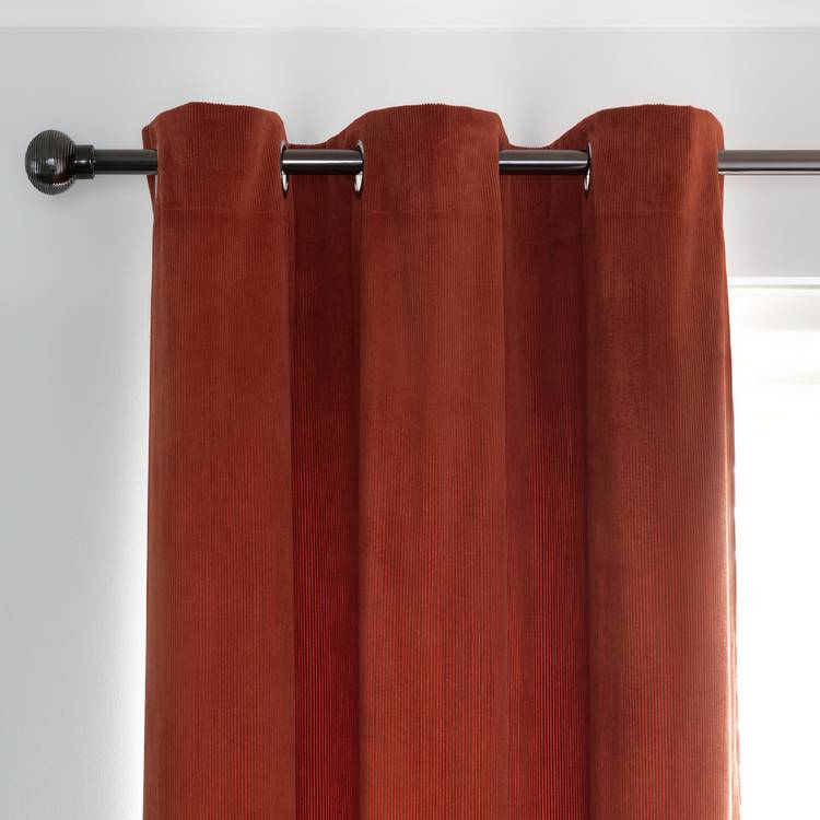 Habitat cord eyelet curtains terracotta 117x137cm, UK version