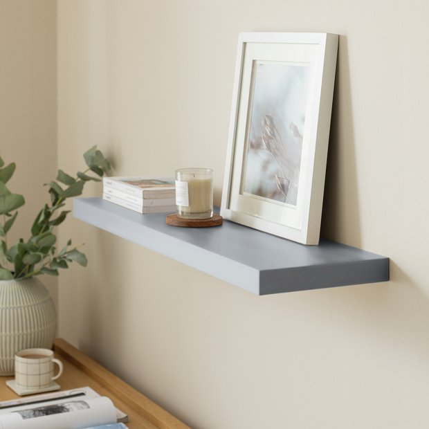Argos Home Jak floating shelf grey gloss 80cm, UK version