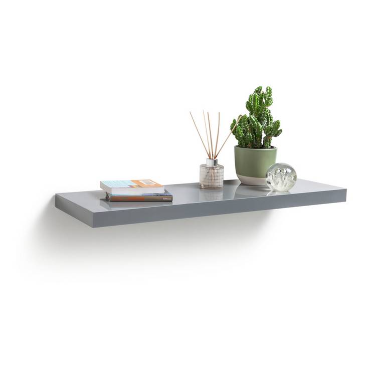 Argos Home Jak floating shelf grey gloss 80cm, UK version