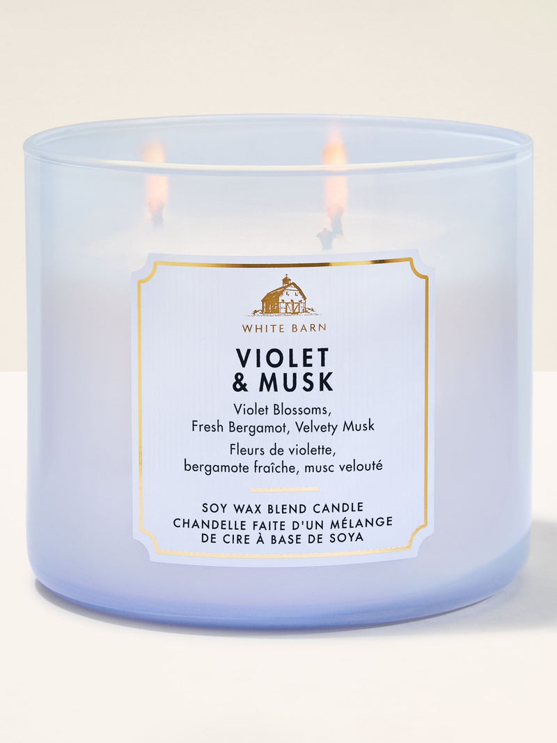 Bath & Body Works Violet & Musk 3 Wick Candle 411g