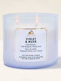 Bath & Body Works Violet & Musk 3 Wick Candle 411g