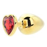 Loving Joy Toosh gold heart plug red stone, imported from the UK