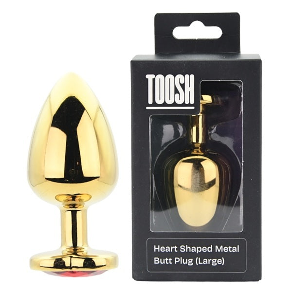 Loving Joy Toosh gold heart plug red stone, imported from the UK