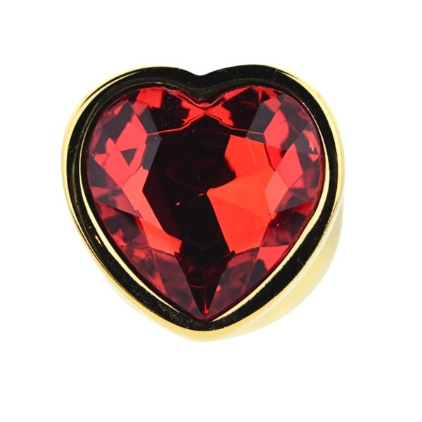 Loving Joy Toosh gold heart plug red stone, imported from the UK
