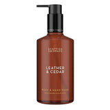 Scottish Fine Soaps Leather & Cedar body wash 300ml - British product