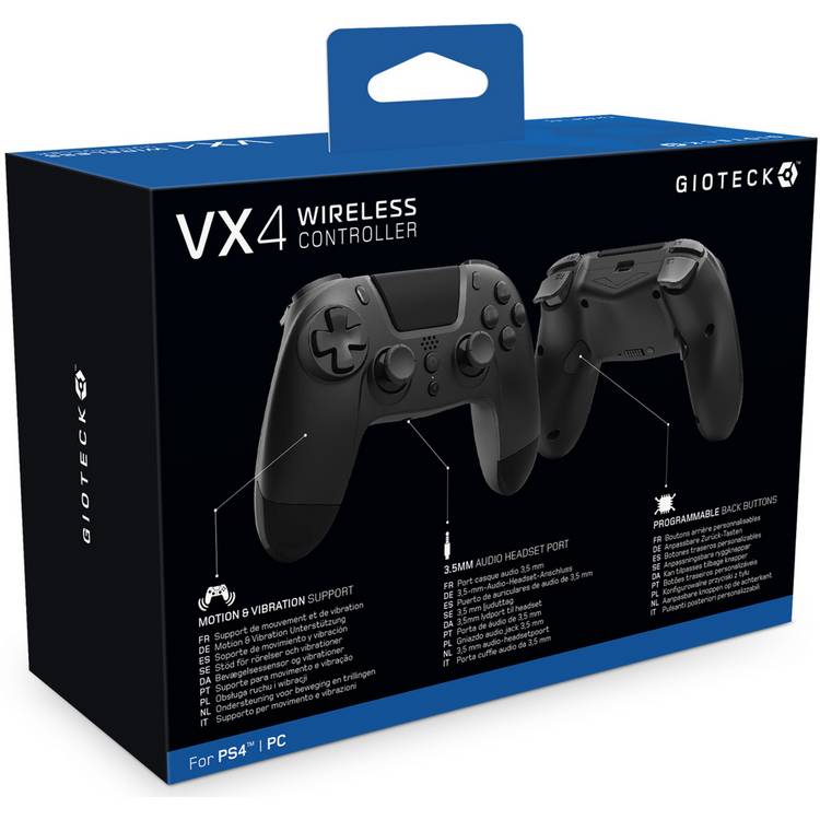 Gioteck VX4 PS4 wireless controller black - British product