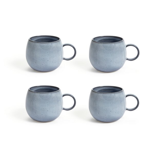 Habitat stoneware mugs set of 4 blue (British brand)