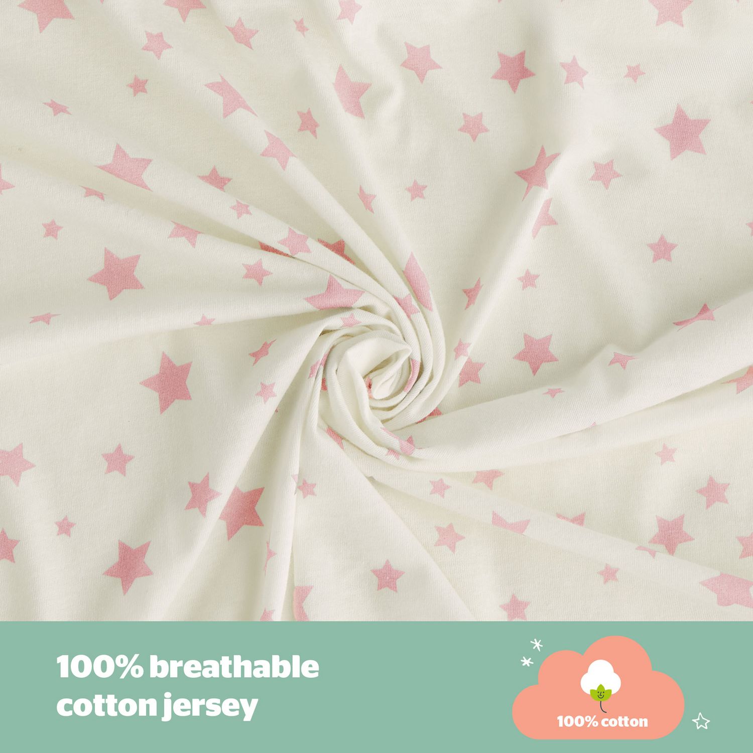 Silentnight Safe Nights Nursery Pink Fitted Sheets - Crib