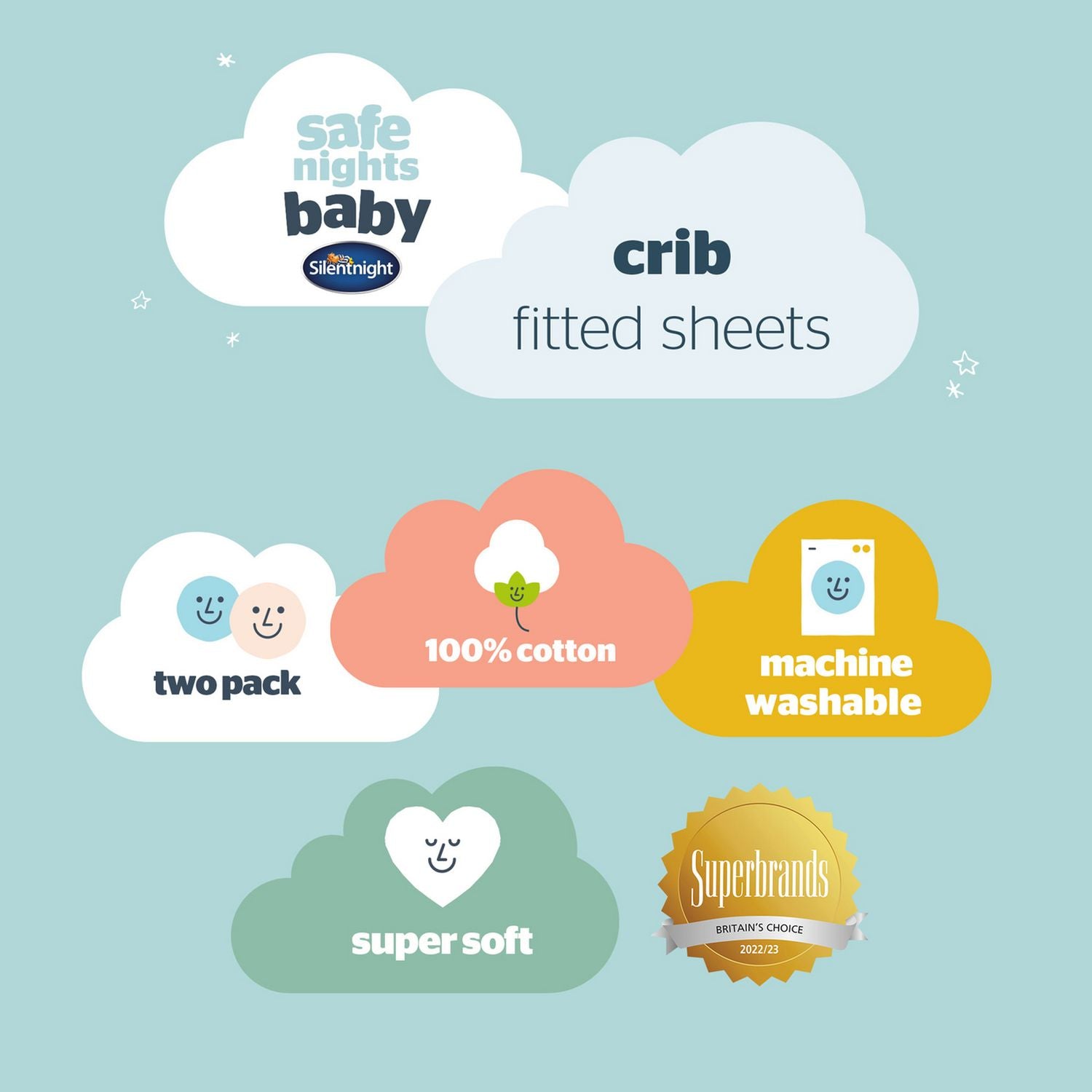 Silentnight Safe Nights Nursery Pink Fitted Sheets - Crib