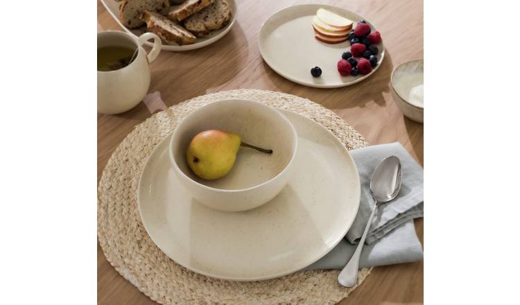 Habitat Evora 12 Piece Stoneware Dinner Set - Natural GOODS Argos