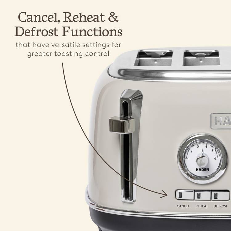 Haden Jersey 4 slice toaster in putty - British product