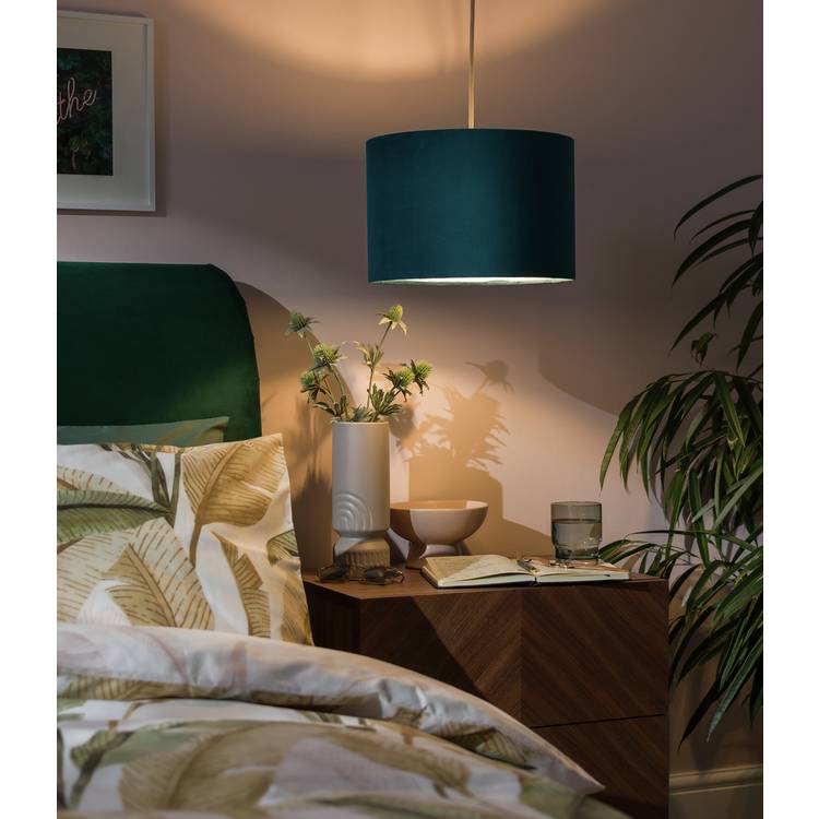 Habitat blue velvet lampshade 30cm (British brand)