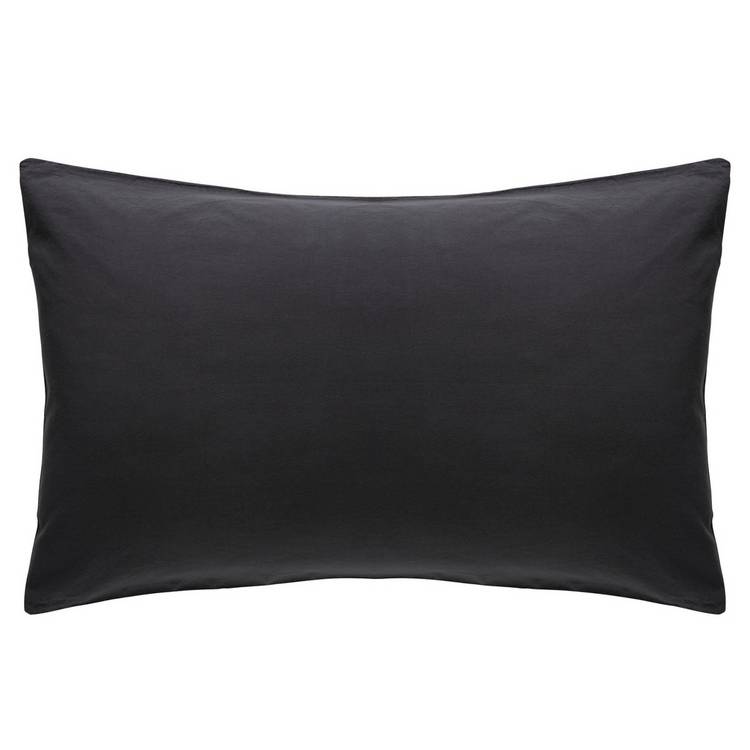 Habitat washed cotton standard pillowcase pair charcoal (British brand)