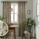 Habitat Cabin Geometric Eyelet Curtains green 117x137cm, UK version