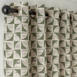 Habitat Cabin Geometric Eyelet Curtains green 117x137cm, UK version