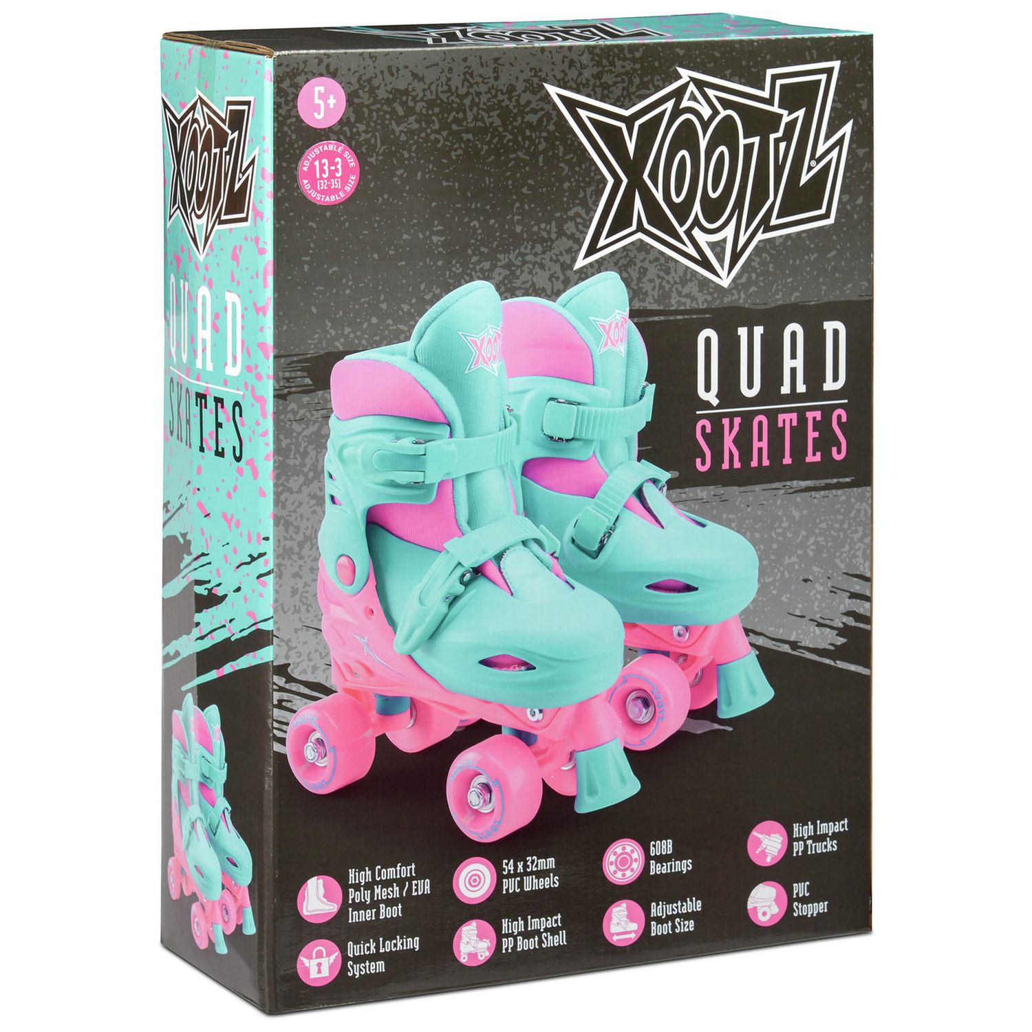 Xootz pink quad skates adjustable, imported from the UK