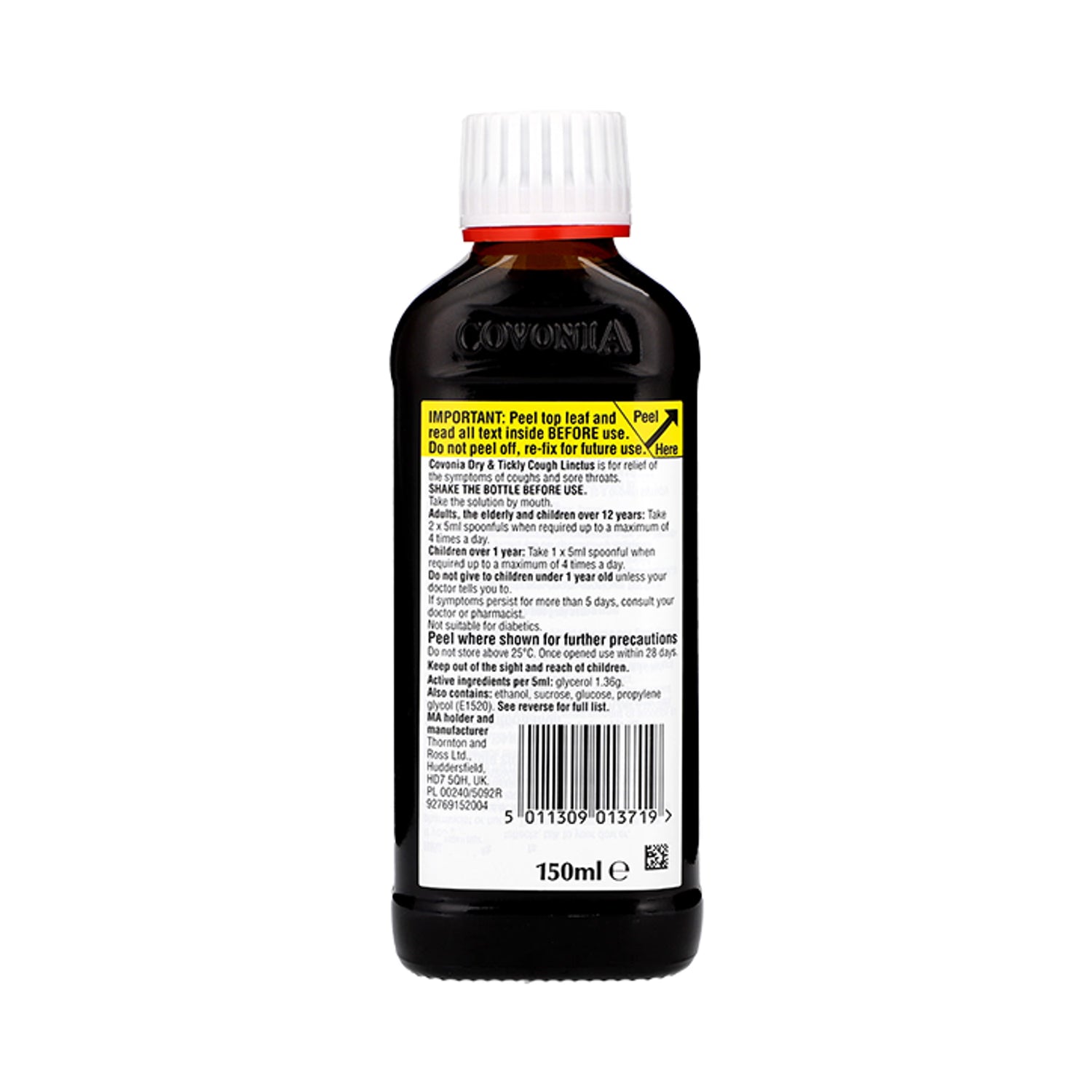 Covonia Dry Cough Relief Sugar Free Oral Solution 150ml - British product