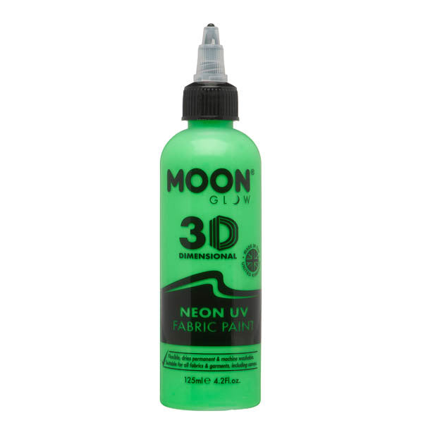 Moon Glow neon UV fabric paint intense green 125ml - British product