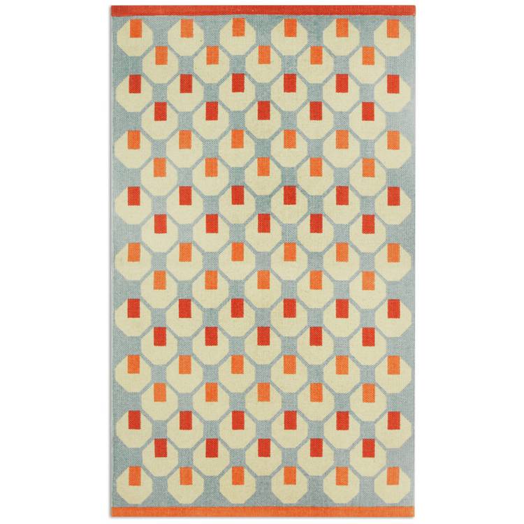 Habitat Octo geometric blue cotton flatweave rug 80x130cm - British product