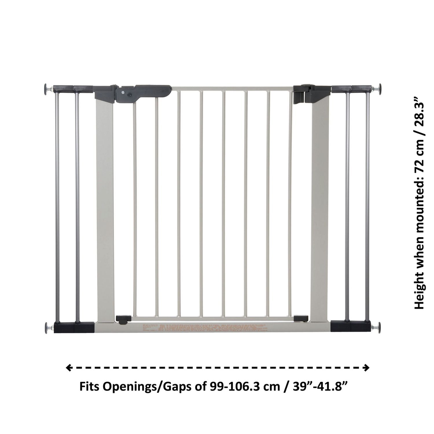 BabyDan Premier Wide Safety Gate silver 73.5-106.3cm, imported from the UK