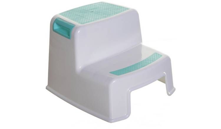 Dreambaby 2 Height 2-Up Xtra-Tough Step Stool - Aqua/White GOODS Argos