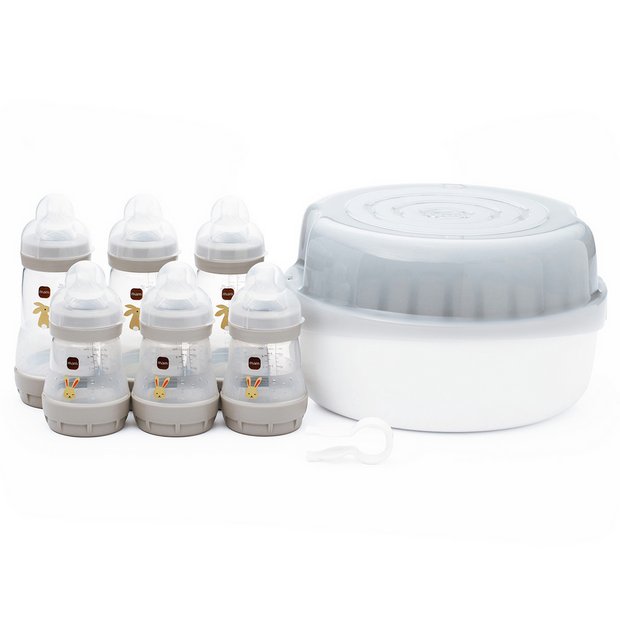 MAM Bottle & Microwave Steriliser Set grey, imported from the UK