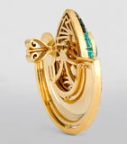 L'Atelier Nawbar yellow gold and diamond Chinoiserie bond fan earrings, UK version