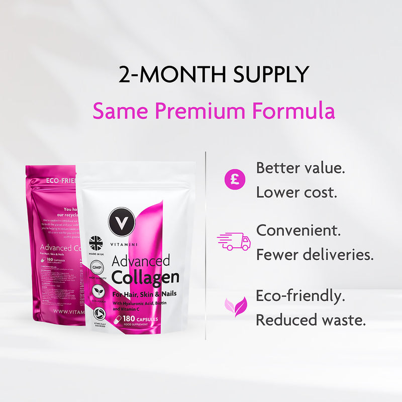 Vitamini marine collagen 180 capsules, imported from the UK