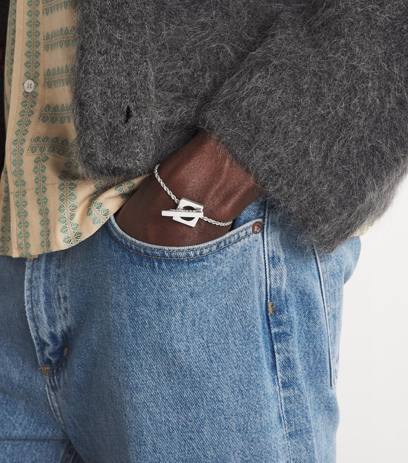 Tom Wood sterling silver square rope bracelet (British brand)