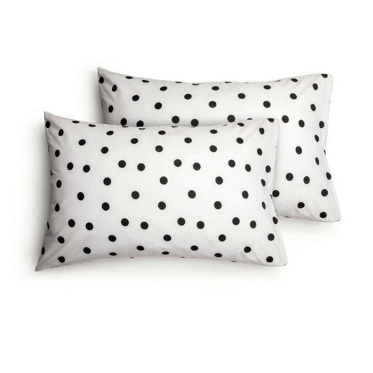 Argos Home spot pillowcase pair standard size, imported from the UK
