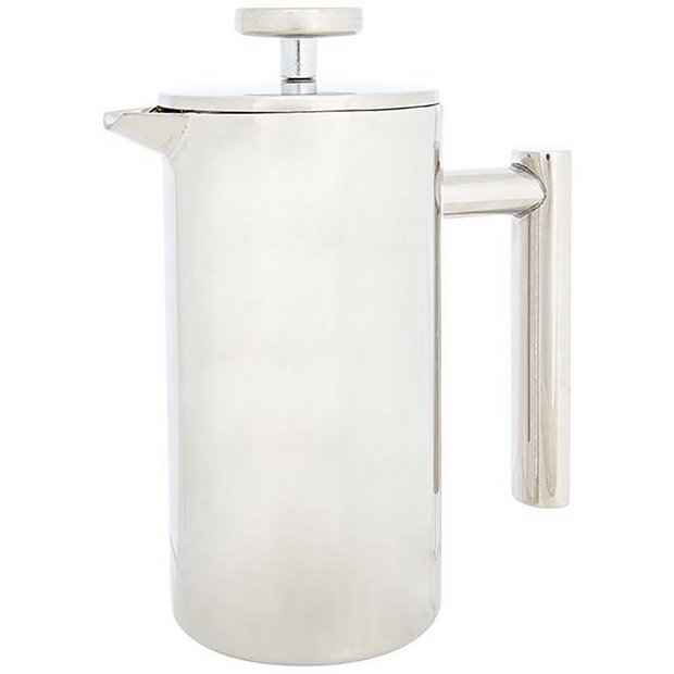 Habitat 3 cup double walled cafetiere silver, imported from the UK