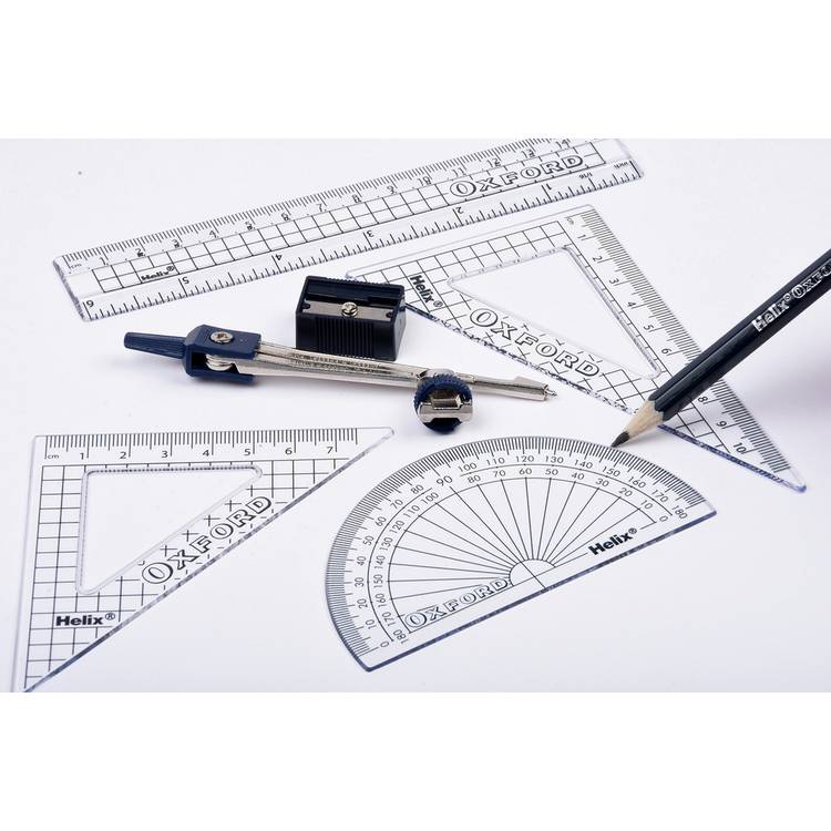 Helix Oxford 9 piece maths set in metal tin, UK version