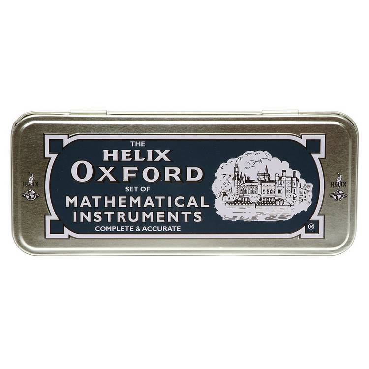 Helix Oxford 9 piece maths set in metal tin, UK version