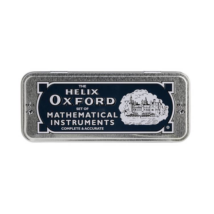 Helix Oxford 9 piece maths set in metal tin, UK version