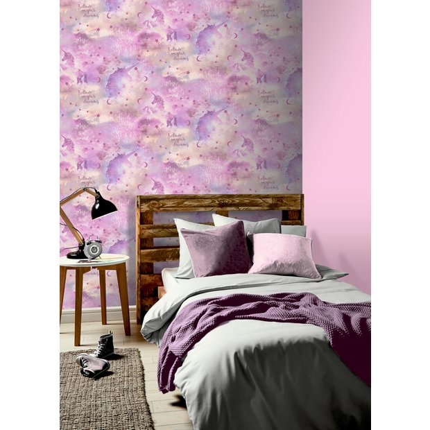 Arthouse Galaxy Unicorn wallpaper Blush Pink (British brand)