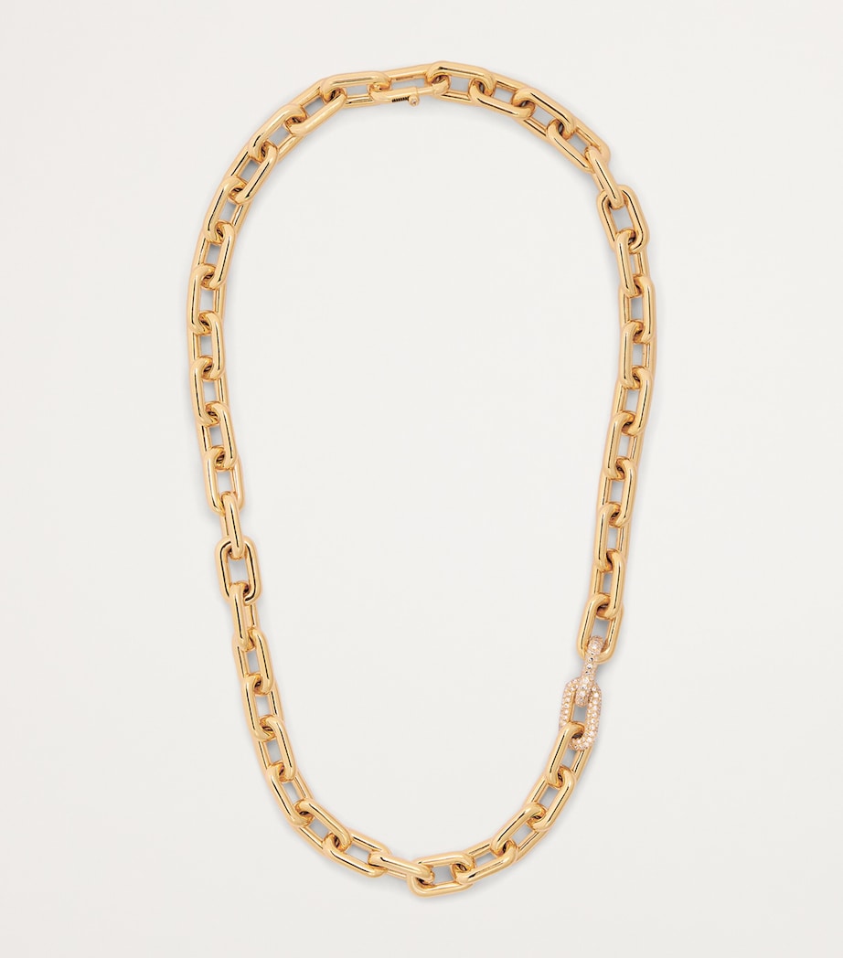 SHAY yellow gold diamond pave necklace, UK version