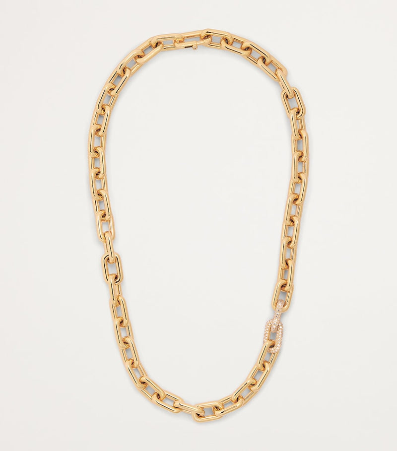 SHAY yellow gold diamond pave necklace, UK version