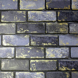 Arthouse metallic brick navy blue wallpaper (British brand)