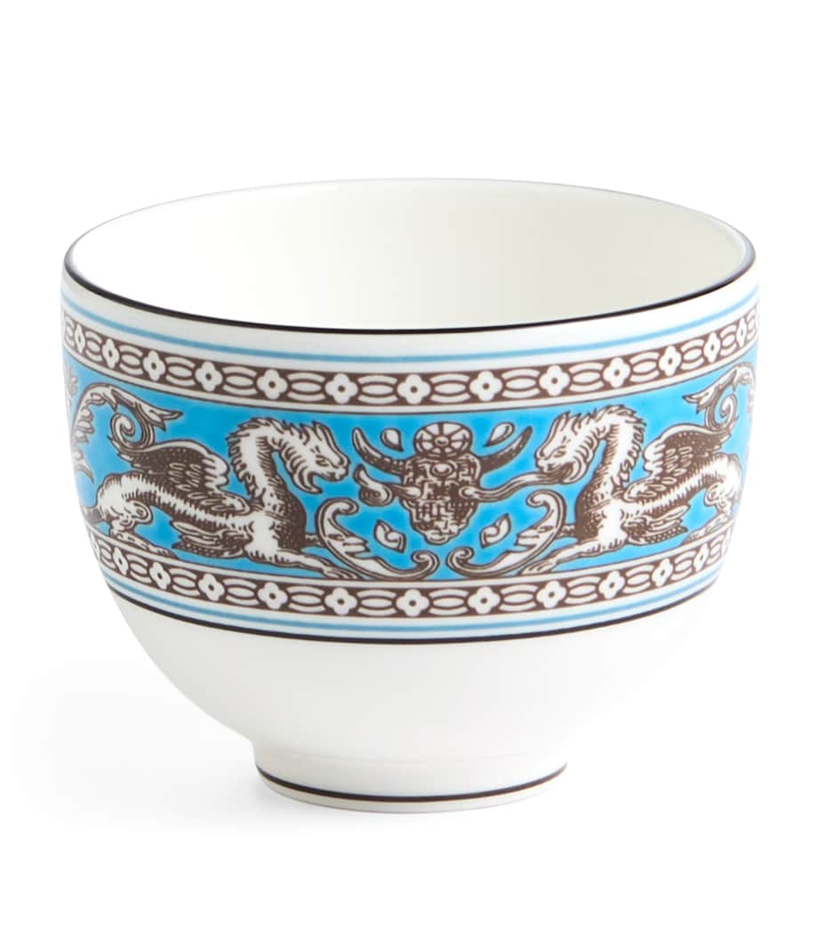 Wedgwood Florentine Turquoise bone china tea set with teapot and bowls (British brand)
