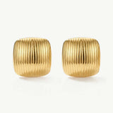 MuchV square stud earrings 18k gold - British product